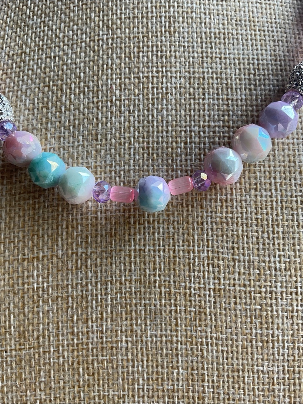Artisan Made Tie Dye Glass Necklace - Picture 2 of 4